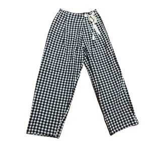 Small Black and White Gingham Linen “Fanatic Fox” Pants